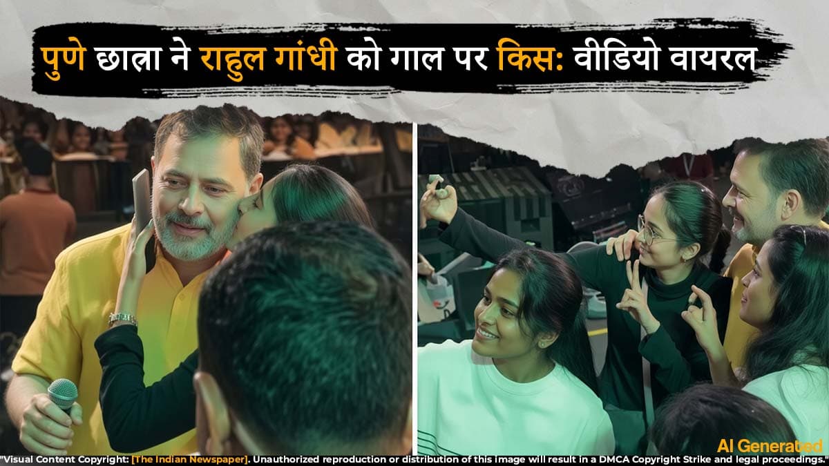 पुणे इवेंट में छात्रा ने राहुल गांधी को गाल पर किस किया, वीडियो सोशल मीडिया पर वायरल