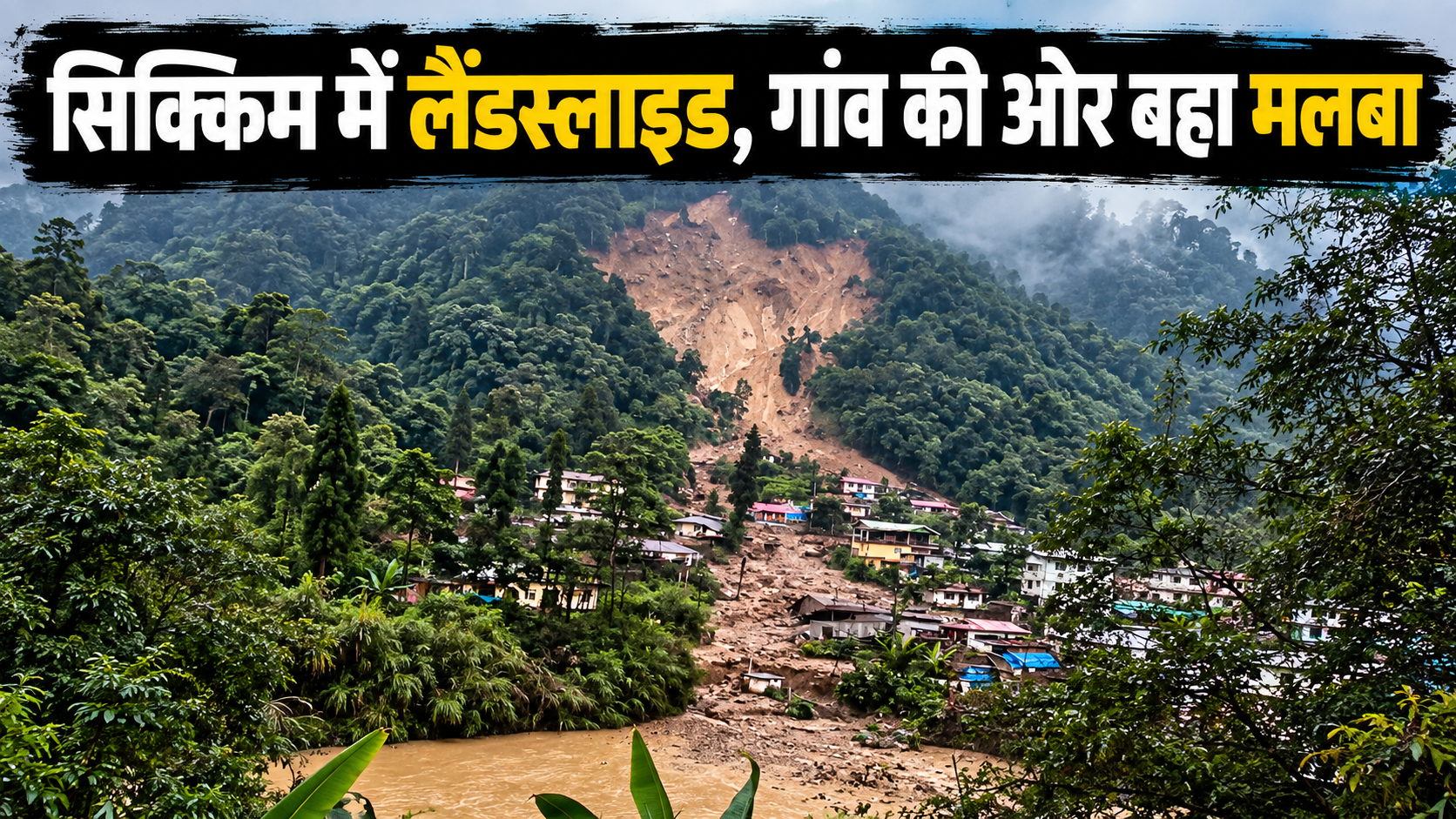 सिक्किम के रिंबी गांव में लैंडस्लाइड से भारी नुकसान, 32 से ज्यादा घर प्रभावित; पहाड़ से गांव की ओर बहा मलबा