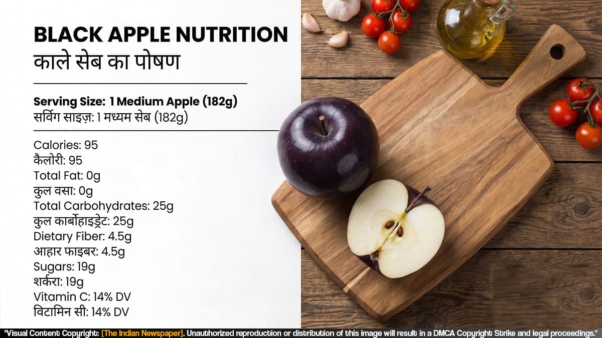 ब्लैक डायमंड एप्पल (Black Diamond Apple): Nutritional Value (100 Gram)| फायदे, पोषण, इतिहास और सावधानियां