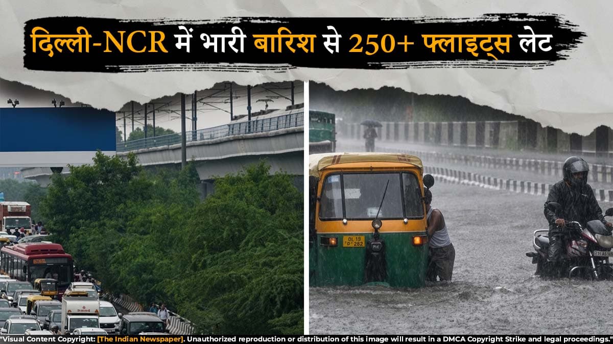 दिल्ली-NCR में भारी बारिश से 250+ फ्लाइट्स लेट, 15 डायवर्ट; IMD ने जारी किया अलर्ट