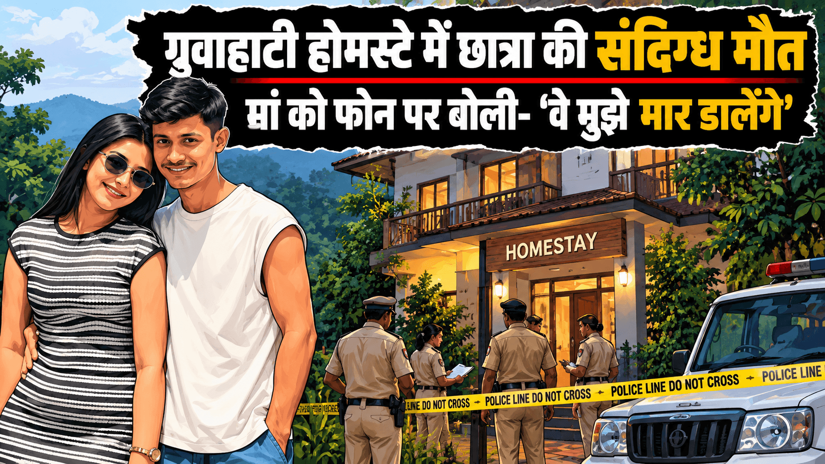 गुवाहाटी के होमस्टे में छात्रा की संदिग्ध मौत: बॉयफ्रेंड के साथ रुकी थी, आधी रात मां को फोन कर बोली- ‘ये मुझे मार डालेंगे’